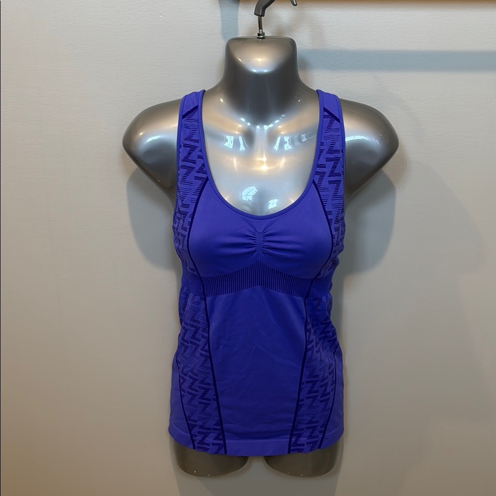 Zella Purple Fitted Cut Out Tank Top